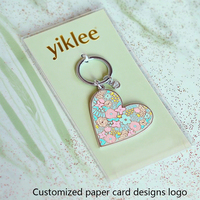 Empaque de Llavero con Logotipo Personalizado Estampado en Lámina, Tarjeta con Orificio para Colgar, Anillos para Llavero, Tarjeta de Exhibición