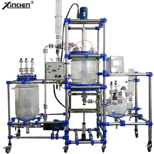 Pilot Scale Echografie Mantel Glas Chemische Reactor Met Ultrasone Dispersie Emulgering En Ptfe Nutsche Filtratie