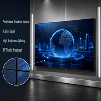 Mur vidéo professionnel IPS LCD 55 pouces, cadre de 1,8 mm, luminosité 500 cd/m², moniteur de raccordement, gamme de couleurs 98% Rec.709 pour studio TV