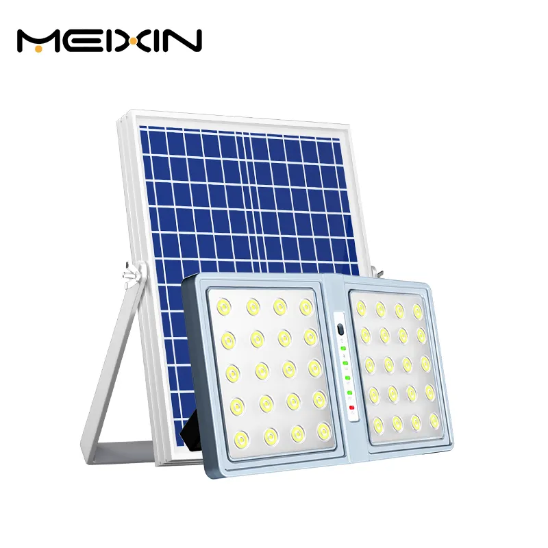 Meixin 200 300 400W High Bright Solar Light Lamp Unique Patented Lens Optics Outdoor Wall Mounted Solar Power Flood Light