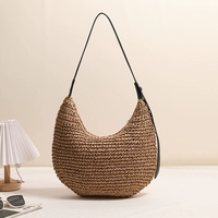 2025 Alibaba tendencia ganchillo bolso tejido de paja nueva moda bolso de playa viaje salvaje vacaciones bolso de hombro