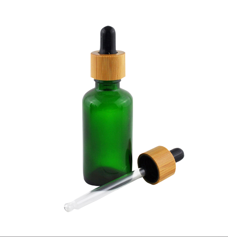 Empty Hot Stamping 50ml Amber Dropper Bottles With Wooden Head