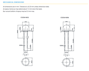 ขายดี CREEs C535A-WJN-CT0W0151 ไฟ LED กำลังสูง สีขาวเย็น 9000K สำหรับไฟแสดงสถานะ แบบแยกส่วน 3.2V รูปทรงกลม 5 มม. ปรับความสว่างได้ - Product Image 6