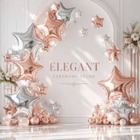 Décoration de mariage en forme d'étoile géante en feuille d'argent de 18 pouces, décoration de fête et fournitures, faveurs, décoration à thème, ballon pour événement de mariage