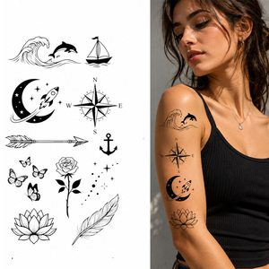 Tatuajes Temporales Herbales Resistentes al Agua, Serie Viaje Oceánico, Mariposa y <span class=keywords><strong>Luna</strong></span>, de Larga Duración, Éxito de Ventas Transfronterizo - Product Image 4