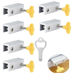 6 Pièces de Verrous Coulissants Portables en Acier Inoxydable pour Fenêtre en <span class=keywords><strong>Baie</strong></span> à Usage Domestique - Product Image 1