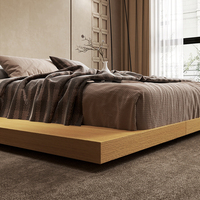 Lit double de style japonais avec technologie chinoise moderne, meubles de chambre à coucher en bois tatami simple avec rangement pour chambre à coucher principale