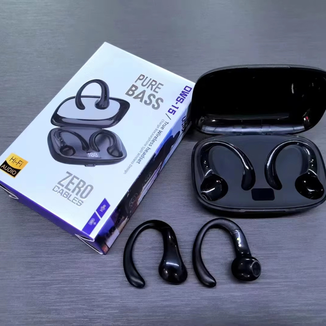 OWS-15 BT5.3 TWS Wireless Earbuds Open Ear Headphones Touch Screen for Gaming Music Comfortable Earphones Digital Battery