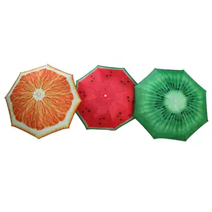 Portable Beach Umbrella For UV Sun Shade Shade Shade Fruit Design Foldable Tropical Garden Beach