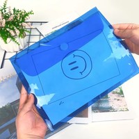 Offre Spéciale : Porte-Documents A4 en Plastique Transparent avec Bouton, Personnalisable avec Logo, pour École et Bureau