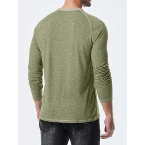 2025 <b>Men's</b> Casual Pullover T-<b>Shirts</b> Stretch Cotton Henley <b>Long</b>/Short <b>Sleeve</b> with Pockets Casual Pullover Tee <b>Shirts</b> - Product Image 4