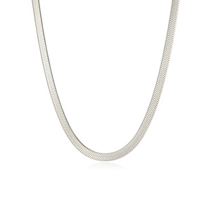 Stainless Steel <b>Snake</b> <b>Chain</b> Necklace For Women Elegant Clavicle <b>Chain</b> Party Gift Jewelry Simple Fashionable Design <b>Silver</b> Color - Product Image 5