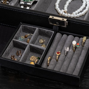 Caja Organizadora de Gafas de Sol y Relojes de Piel Sintética Negra Ecológica con Forro de Terciopelo, Caja Organizadora para Relojes y Gafas - Product Image 4