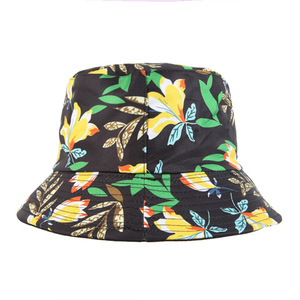 Großhandel natürliche Art tropische Blatt muster Männer und Frauen Emmer Hoeden <span class=keywords><strong>Visser</strong></span> Cap Seaside Outdoor Bucket Hat - Product Image 5