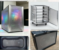 Lembaran Logam Berlubang Berlapis Bubuk Baja untuk Penutup Kabinet, Grille Speaker, Penutup Mikrofon, dan Kotak Perlengkapan
