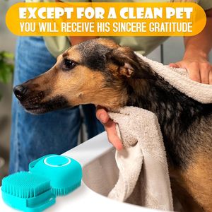 <span class=keywords><strong>Spazzola</strong></span> da Bagno <span class=keywords><strong>per</strong></span> <span class=keywords><strong>Cani</strong></span> e Gatti in Morbido Silicone con Contenitore <span class=keywords><strong>per</strong></span> Shampoo - Product Image 4