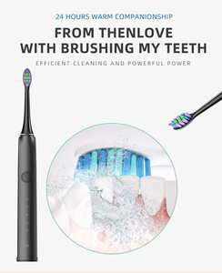 Cepillo de Dientes Eléctrico Sónico, Negro y Blanco, Recargable, Resistente al Agua IPX7, Carga Tipo C, Cerdas de Nailon Suaves, Uso para Adultos - Product Image 2
