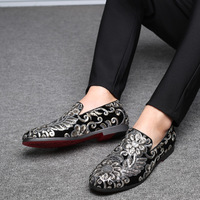 Mocassins tendance à paillettes pour hommes, chaussures de bureau, couleur bleue, grande taille 46 47 48, noir, rouge, bleu