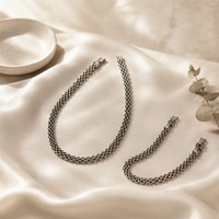 Ensemble Collier et Bracelet Chaîne Boker Haut de Gamme Tendance, Luxe Léger, en Alliage Plaqué pour Femme, 20G