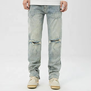 Jeans Rasgados de Cintura Alta para Hombre, Talla Grande, Estilo Hip-Hop, Pantalones con Estampado, Moda Urbana para Invierno y Primavera, Buen Precio, Dropshipping - Product Image 6