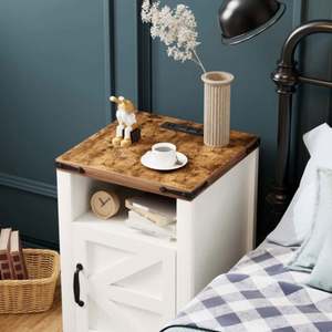 Fabricant de meubles de salon, <span class=keywords><strong>table</strong></span> d'appoint avec station de charge, lot de 2, <span class=keywords><strong>table</strong></span> d'appoint de style farmhouse - Product Image 3