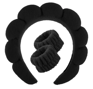 Venta Directa de Fábrica, Venta al por Mayor de Bandas para el Cabello de Esponja Tipo Nube y Bandas para la Cabeza y Muñecas de Tela de Toalla Premium con Diseño de Espiral para Lavado Facial de Mujer - Product Image 3