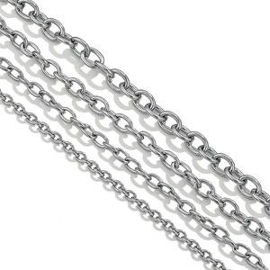 Collar de cadena de eslabones Rolo chapado en oro de 18 quilates de acero inoxidable de lujo personalizado a la moda gruesa, joyería hipoalergénica impermeable - Product Image 5