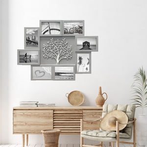 गैलरी दीवार सजावट 8 उद्घाटन 4x6 प्लास्टिक चित्र फ्रेम सेट परिवार ट्री कोलाज फोटो फ्रेम - Product Image 5