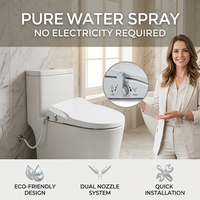 Siège de toilette intelligent ergonomique avec bidet intégré, design ultra-mince, surface antibactérienne, forme en U pour l'hygiène personnelle, couvercle à fermeture douce