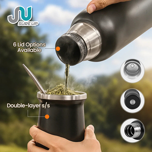 140ML Taza De Yerba Mate Inox Al Por Mayor Tasse à vide en acier inoxydable 6 options de couvercle disponibles sans BPA pour l'Argentine - Product Image 3