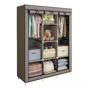 Armario Plegable de Tela con Fundas para Tarjetas de PP Duraderas de Alta Calidad <span class=keywords><strong>SER</strong></span>, Armario Plegable para Dormitorio, Muebles para Recámara - Product Image 2