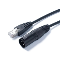 Cable convertidor de señal DMX XLR macho de 3 pines a RJ45 para ingeniería de iluminación profesional de escenarios