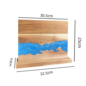Biểu Tượng Tùy Chỉnh Mạnh Mẽ Nam Châm Dao Chủ Khối Keo Gỗ Với Nhựa Sông Thiết Kế Nhà Bếp Từ Dao Chủ - Product Image 2