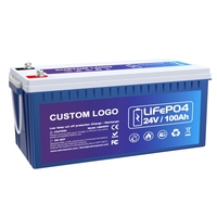 Baterai Lifepo4 isi ulang 24V 100Ah, baterai RV LiFePO4 12V 24V 100Ah baterai Lithium ion fosfat 200Ah