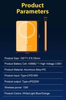 Power Bank Magnetik Nirkabel Li-Polymer 5000mAh Logo Kustom, Pengisian Cepat 22.5W, Ultra Tipis, Charger Portabel, Layar LED, Aluminium