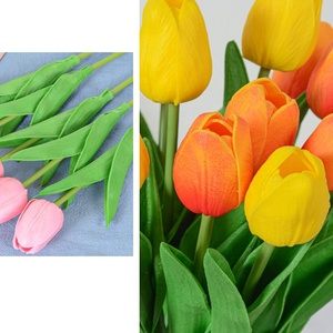 Tulipano singolo di alta qualità fiori di laurea festa del ringraziamento per la casa decorazione di nozze Multi-colore tulipani artificiali - Product Image 6