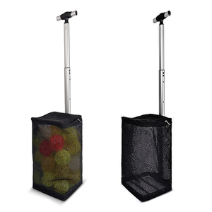 Ramasseur de balles de pickleball et de tennis en acier inoxydable haute capacité avec poignée rétractable, sac en filet de rangement pour 40 balles pour les joueurs - Product Image 2
