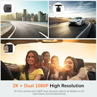 Nouvel enregistreur de conduite à écran tactile rétroviseur 3 canaux de 12 pouces avec WiFi, boîte noire de voiture 2K+1080P+1080P, caméra embarquée