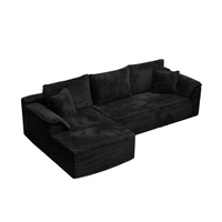 Canapé d'angle en velours côtelé personnalisé avec chaise longue, canapé sectionnel moderne pour salon