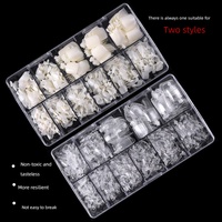 550 pièces de faux ongles d'orteils transparents, sans couture, couleur naturelle, patchs de beauté pour les pieds, ongles d'orteils courts, pointes d'ongles pour les pieds
