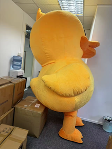 Fefun 2 м/2,6 м, лидер продаж, надувной плюшевый меховой желтый костюм талисмана утки, мультяшный персонаж, желтая утка, костюмы для взрослых - Product Image 4