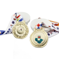 Médailles sportives en alliage de zinc gravées en 3D - Souvenir personnalisable électroplaqué antique pour les compétitions de marathon/football/danse