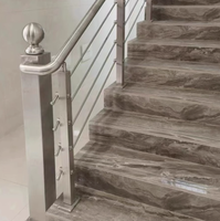 Système de balustrade en verre à fixation au sol, durable, résistant à la rouille, installation facile, poteau en acier inoxydable 304, garantie 1 an