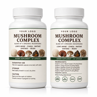 Poudre de champignons fonctionnelle, formule personnalisée OEM pour la nutrition sportive et la récupération, extrait de Reishi, Chaga, Queue de dinde, capsules végétaliennes