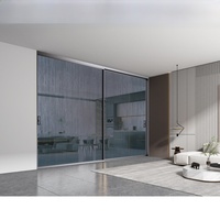 Porte coulissante en alliage d'aluminium pour salle de conférence, système de porte coulissante moderne pour intérieur.
