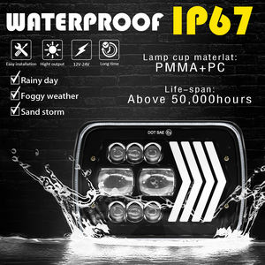 Phare LED carré 12V de grande qualité, 7 pouces, 75W, haute puissance, 8000LM, compatible universellement, gauche/droite, 3 flèches, blanc/ambre, DRL - Product Image 6