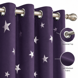 <span class=keywords><strong>Tende</strong></span> Oscuranti Moderne Deconovo Silver Star con Stampa in Lamina, Fonoassorbenti, per Camera da Letto, Cameretta, Soggiorno, 2 Pannelli 42x84 Pollici, Colore Royal - Product Image 4