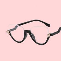 Monture de lunettes optiques unisexe tendance œil de chat semi-cerclée, anti-lumière bleue, pour la lecture