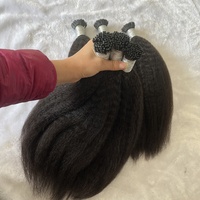 Extensions de cheveux humains indiennes, naturelles, cheveux crépus, lisses, naturelles, noires, 10a, 12a, livraison gratuite