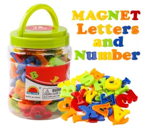 Magnetic Alphabet Huruf dan Angka Mainan ABC 123 Lemari Es Mainan Plastik Set Pendidikan Magnetik Di Ember Prasekolah Belajar Mainan